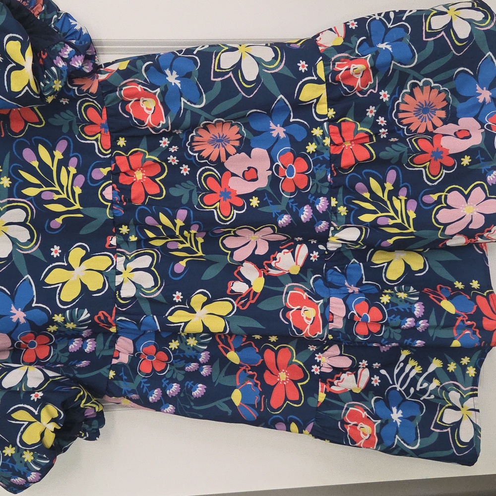 THML Beautiful Navy Blue Dress With A Bright Floral Pattern. Excellent Condition - Picture 8 of 12